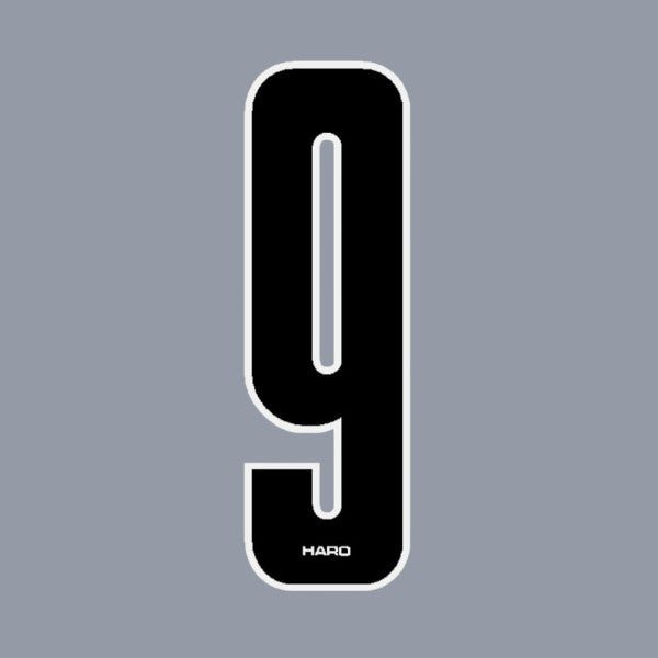 Haro - Stadium plate number 9 decal - Black White - Old school bmx - Bmx Products AU