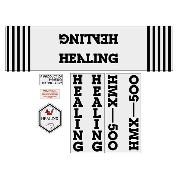 Healing - HMX500 MKI - black on clear decal set - old school bmx - Bmx Products AU