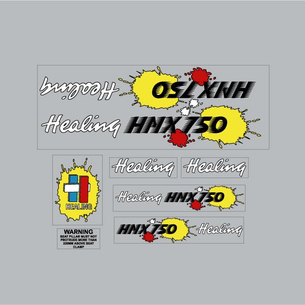 Healing - HMX750 decal set for blue frame - Old school bmx - Bmx Products AU