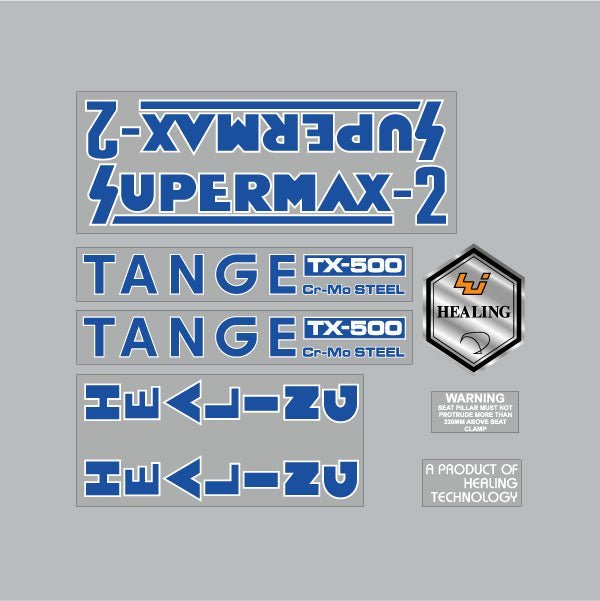 Healing - Supermax2 Blue decal set - old school bmx - Bmx Products AU