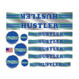 Hustler - Pro - long striped on chrome decal set - old school bmx - Bmx Products AU
