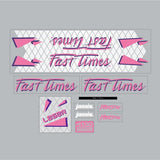 Jamis - Fast times Freestyle White Purple Pink bmx decal set - old school bmx - Bmx Products AU