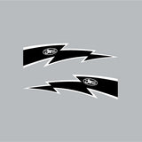 JT Racing - LIGHTNING BOLT - Black & White decal set - Old School BMX - Bmx Products AU
