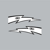 JT Racing - LIGHTNING BOLT - Reversed White & Black decal set - Old School BMX - Bmx Products AU