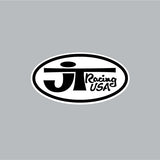 JT Racing - OVAL - Black & White decal - Old School BMX - Bmx Products AU