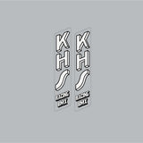 KHS - 3D White Black fork decals - Old School BMX - Bmx Products AU