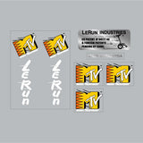 Lerun Skatebike - MTV Yellow for Red frame decal set - Bmx Products AU