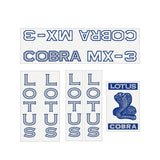 Lotus - Cobra MX3 - blue & silver on clear decal set - old school bmx - Bmx Products AU