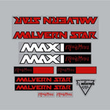 Malvern Star - Maxi FREEWHEEL "custom" red decal set - old school bmx - Bmx Products AU