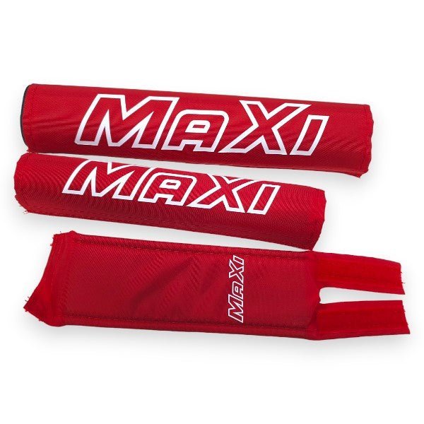 Malvern Star - MAXI - JUMBO FONT Custom RED with white print Nylon pad set - old school bmx - Bmx Products AU