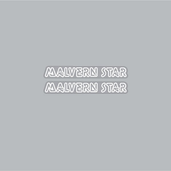 Malvern Star - WHITE side seat decals - old school bmx - Bmx Products AU