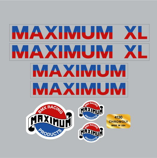 Maximum - XL Decal set - Old school bmx - Bmx Products AU