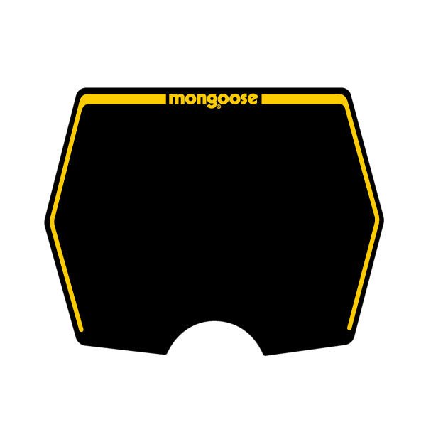 Mongoose 1982 - 1983 plate decal only - Black with Yellow print - old school bmx - Bmx Products AU