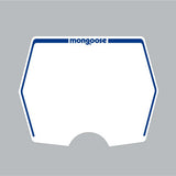 Mongoose 1982 - 1983 plate decal only - White with blue print - old school bmx - Bmx Products AU
