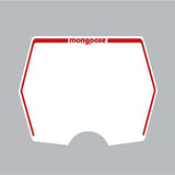 Mongoose 1982 - 1983 plate decal only - White with Red print - old school bmx - Bmx Products AU