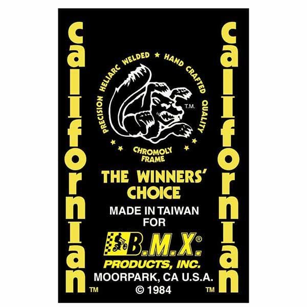 Mongoose - 1984 Californian YELLOW Decal set - Old school bmx - Bmx Products AU