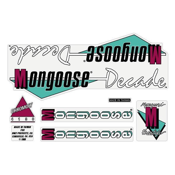 Mongoose - 1988 Decade Decal set - Blue frame - old school bmx - Bmx Products AU