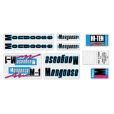 Mongoose - 1989 M1 for White, Red or Chrome frame Decal set - old school bmx - Bmx Products AU
