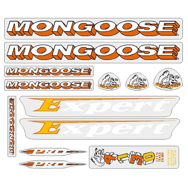 Mongoose - 1994 Expert Pro - for Purple frame Decal set - old school bmx - Bmx Products AU