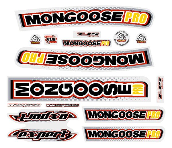 Mongoose - 2000 PRO Expert for Smoke Chrome frame - Decal set - old school bmx - Bmx Products AU