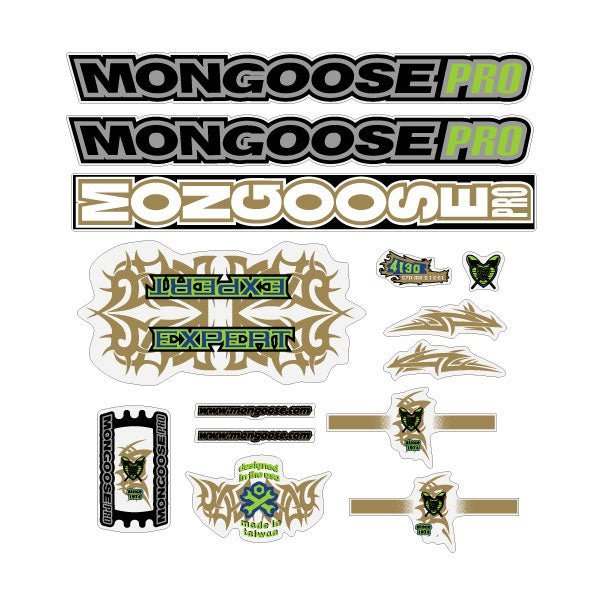 Mongoose - 2001 Expert red frame - Decal set - old school bmx - Bmx Products AU