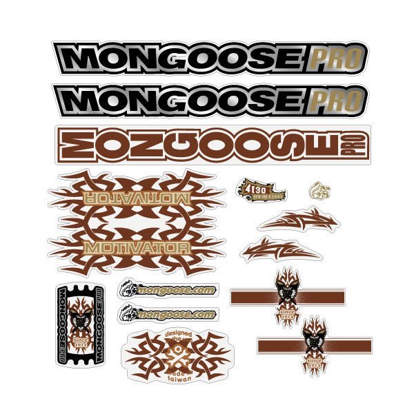 Mongoose - 2001 Motivator for chrome frame - Decal set - old school bmx - Bmx Products AU