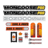 Mongoose - 2001 Villain Decal set for Silver frame - old school bmx - Bmx Products AU