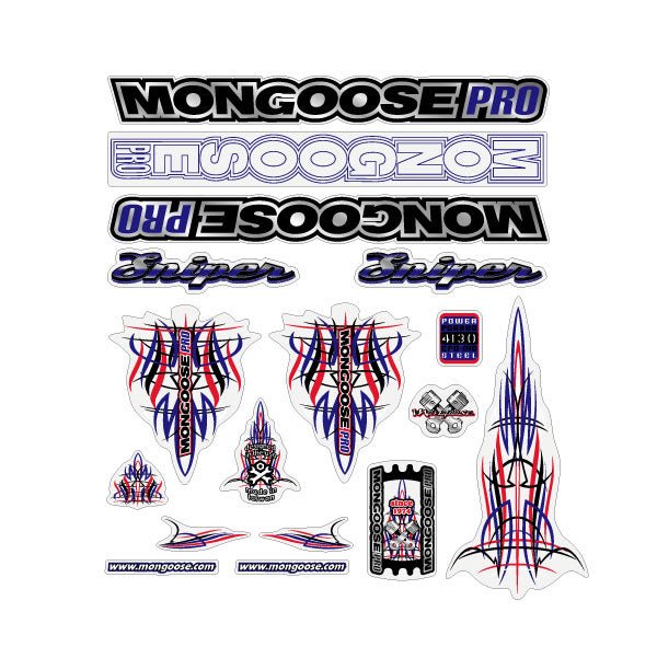 Mongoose - 2002 PRO Sniper Decal set for Chrome frame - old school bmx - Bmx Products AU