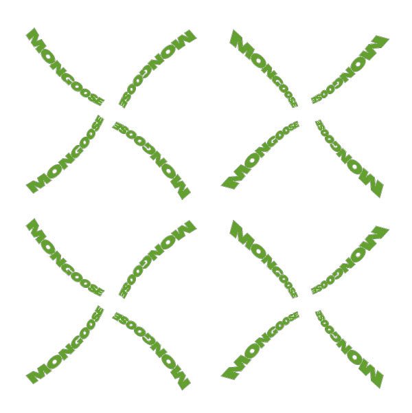 Mongoose - 4 Spoke Mid - school Tuff wheel decals in Green - Old school bmx - Bmx Products AU