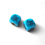 Mongoose - Maurice Logo Dice Tire Valve Caps (Pair) - Light BLUE - old school bmx - Bmx Products AU