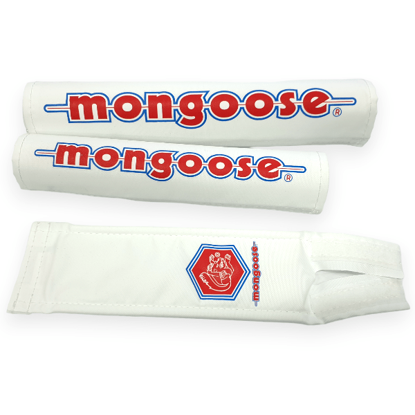 Mongoose Nylon pad set - WHITE 1986 - old school bmx - Bmx Products AU