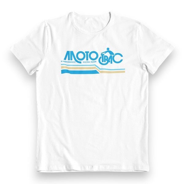 Mototrac - Blue and gold on White - Tshirt - old school bmx - Bmx Products AU