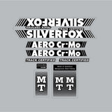 MT Racing - SILVERFOX AERO Cromo Black & White on clear decal set - old school bmx - Bmx Products AU