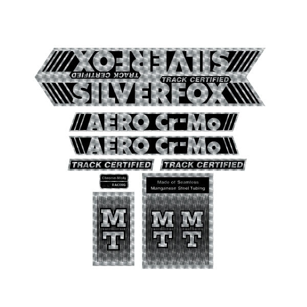 MT Racing - SILVERFOX Aero Cromo PRISM decal set - old school bmx - Bmx Products AU