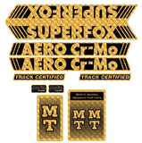 MT Racing - SUPERFOX Aero Cromo Gold on PRISM decal set - old school bmx - Bmx Products AU