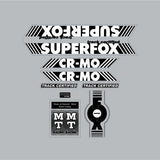 MT Racing - SUPERFOX Cromo Black & White on clear decal set - old school bmx - Bmx Products AU