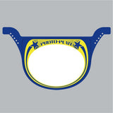 Neal Proto race plate - BLUE with Yellow - Old School BMX - Bmx Products AU