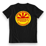 Nomura - Early Logo Red/Yellow on Black - Mens T-Shirt - Old school bmx - Bmx Products AU