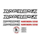 Northern Star - Razorback black decal set - old school bmx - Bmx Products AU