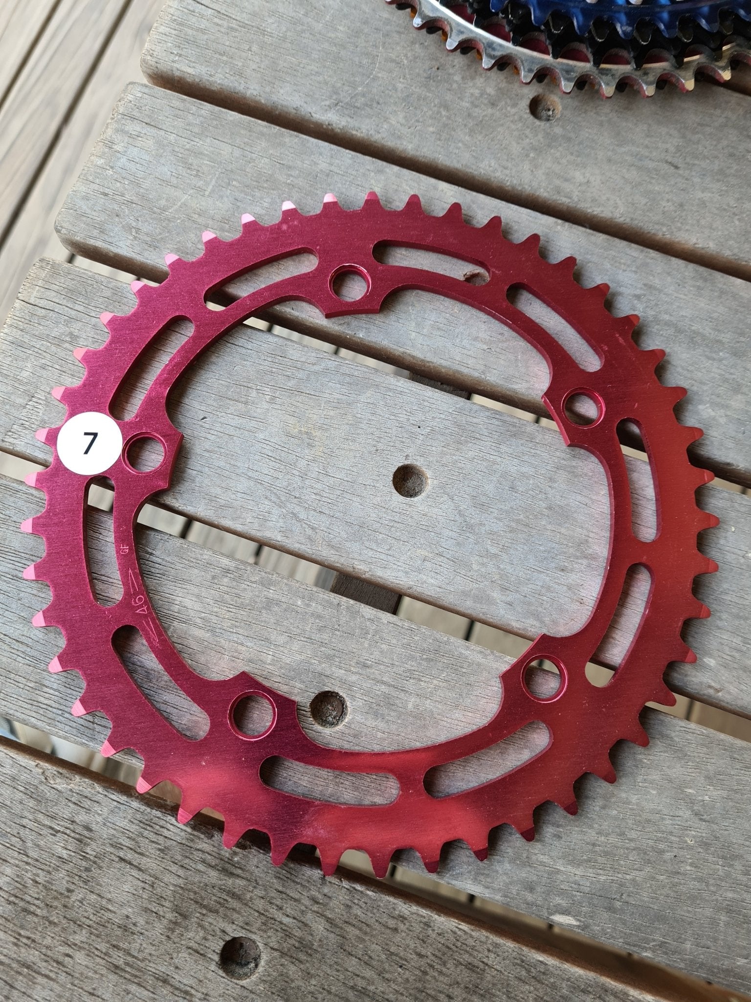 NOS - 46T Chainwheel in Red (7) - Bmx Products AU