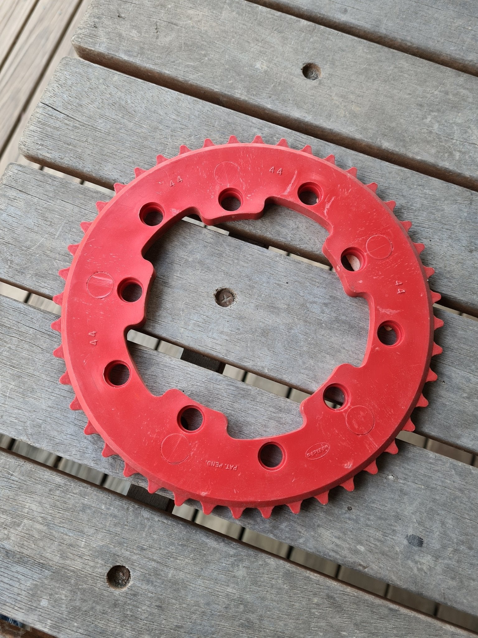 NOS-ADDICKS - 44T Chainwheel in Red (28) - Bmx Products AU
