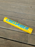 NOS - Crossrider - Handle BAR pad Yellow with blue lettering - old school bmx - Bmx Products AU