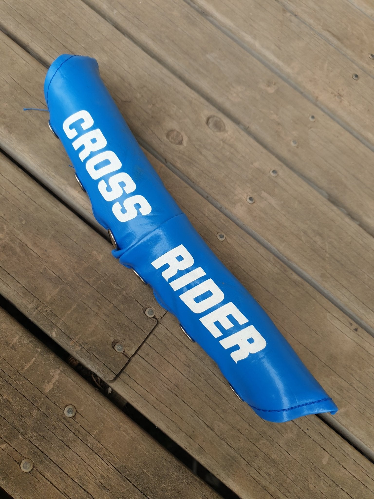 NOS - Crossrider - Handle V BAR pad Blue with white lettering - old school bmx - Bmx Products AU
