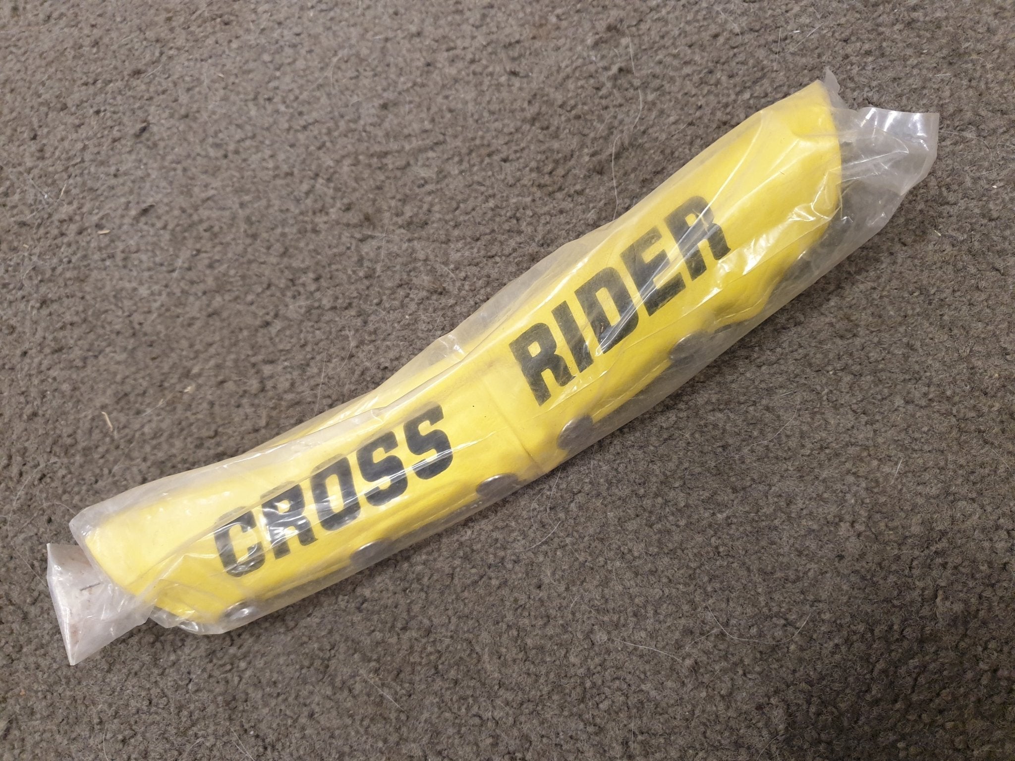 NOS - Crossrider - Handle V BAR pad Yellow with black lettering - old school bmx - Bmx Products AU
