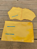 NOS - Crossrider - NYLON FRAME & VBAR pads Yellow wih Blue lettering - old school bmx - Bmx Products AU