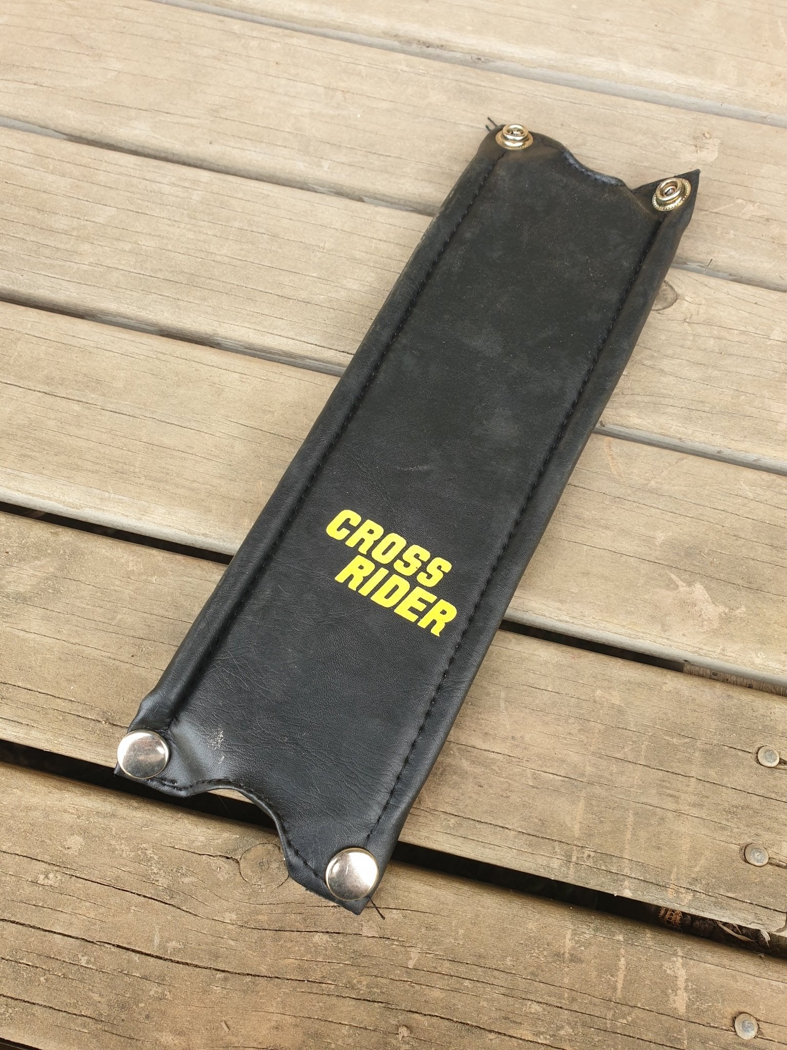 NOS - Crossrider - STEM pad Black with Yellow lettering - old school bmx - Bmx Products AU