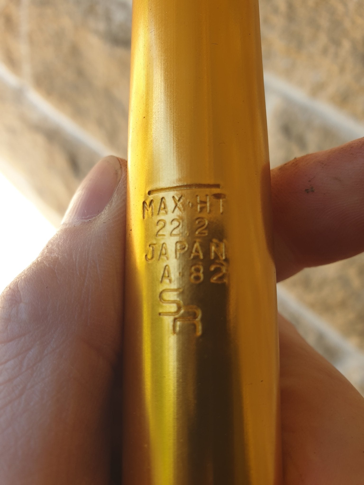 NOS - SR - 2 sided Fluted 22.2 GOLD seat pole - old school bmx - Bmx Products AU