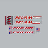 Panda - Pro - AM RAIDER - Black, Red & White on clear Decal set - old school bmx - Bmx Products AU