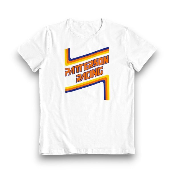 Patterson Racing on White T-Shirt - old school bmx - Bmx Products AU