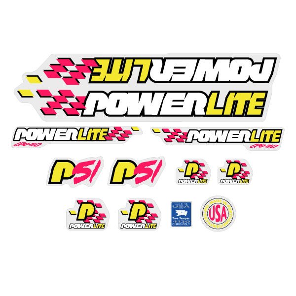Powerlite - 1993 P51 Pink decal set - old school bmx - Bmx Products AU